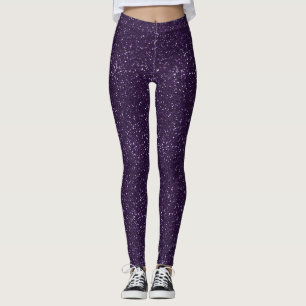 Legging Brilho roxo da meia-noite brilhante
