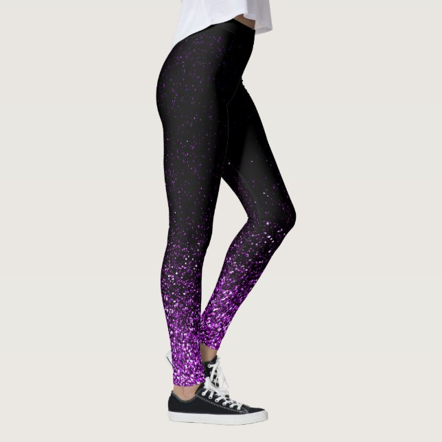 Legging Brilho roxo desaparecendo para preto (Direita)