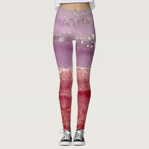 Legging Brilho roxo e dourado elegante