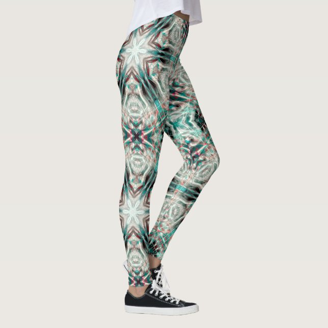 Legging Brilho suave com textura arenosa azul, estrela cal (Direita)