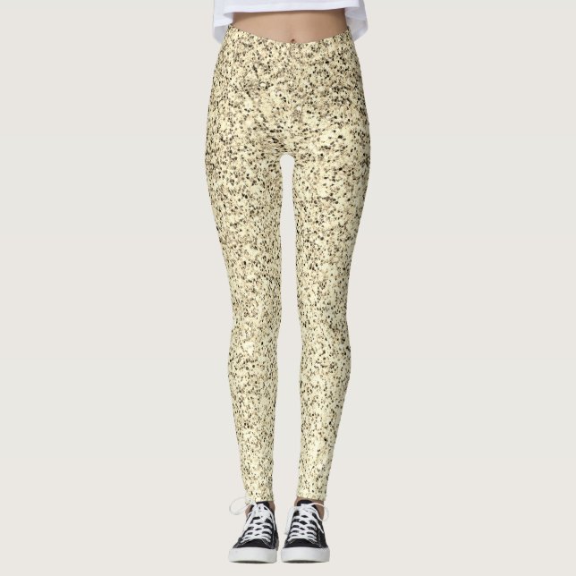 Legging Brilho suave de luz dourada (Frente)