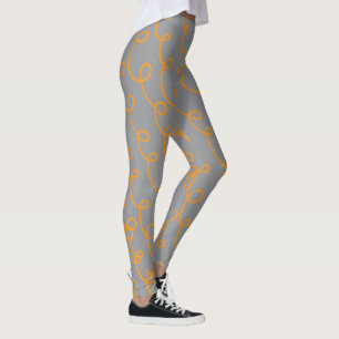 Legging Brilho Tangerina Cinza Prateado