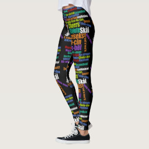 Legging Brinde Colorida de Saúde em Muitos Idiomas Nuvem