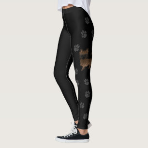 Legging Brindle Long Casaco Chihuahua Cartoon Dog & Paws