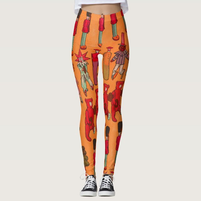 Legging Brinquedo de Natal Antigo Crianças Jogam (Frente)