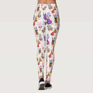 Legging Brinquedos coloridos de Natal divertidos com Belts