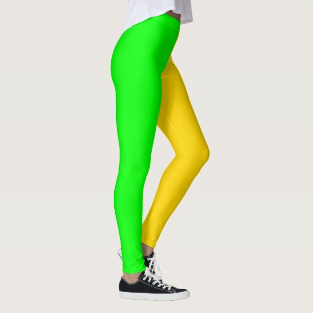 Legging Brite Green e Yellow Dourado Bold (Direita)