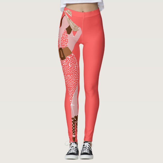 Legging Bronzeado e Espessa Rosa em um Vestido Sol (Frente)