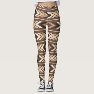Legging Brown Aztec Tribal Native American