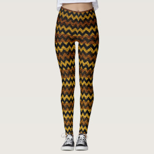Legging Brown Chevron Modern Leather