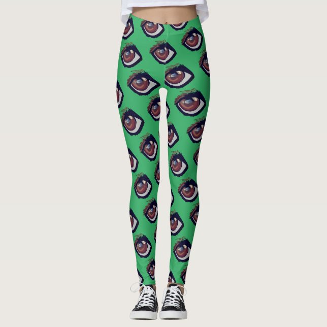 Legging Brown Dachshund Eyes Personalizado (Frente)