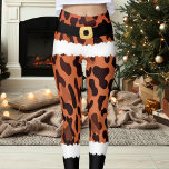Legging Brown Lepard Imprima Papai Noel Figurino Natal<br><div class="desc">Brown Leopard Imprima Papai Noel Figurino Leggings de Natal</div>