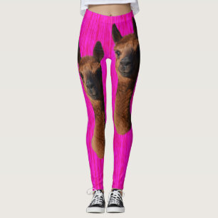 Legging Brown Young Alpacas Em Rosa Quente,