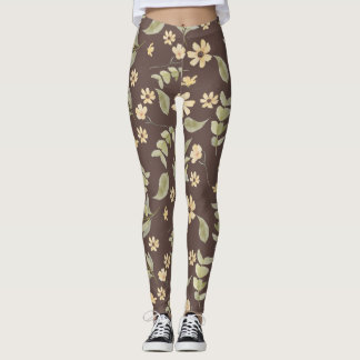 Legging Brrown Whimsy Retro Floral