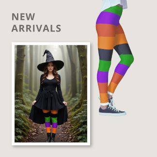 Legging Bruxa das Cores do Halloween