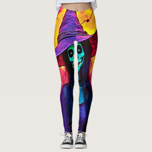 Legging Bruxa do Halloween com Design