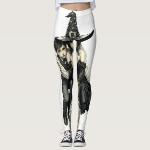 Legging Bruxa e Menino do Halloween: Duo Mágico Escuro