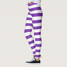 Legging Bruxa Horizontal Púrpura e Branca