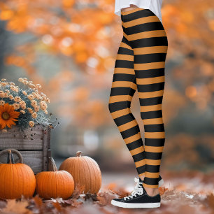 Legging Bruxa Má Preta e Laranja Esticada