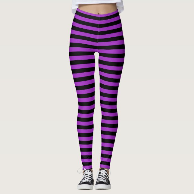 Legging Bruxa Mágica Roxa e Negra do Halloween (Frente)