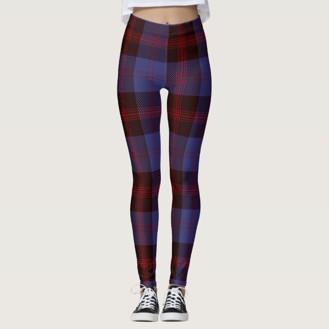 Legging Buffalo plaid navy blue red  (Frente)