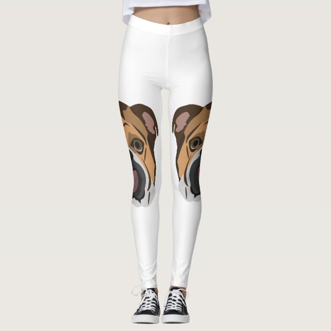 Legging Buldogue do inglês da ilustração (Frente)
