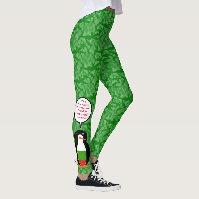 Legging Búlgaro Flag Holiday Ms Penguin Talking (Direita)