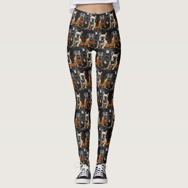 Legging Bulldog francês Halloween Spooky (Frente)