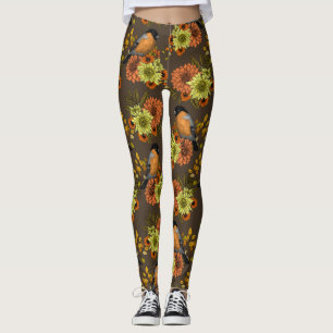 Legging Bullfinch nas florais do outono
