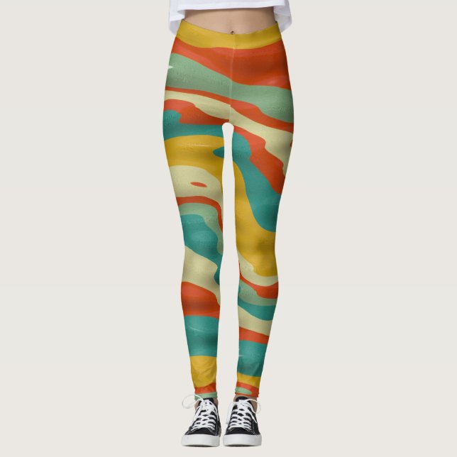 Legging Bumps de design abstrato (Frente)