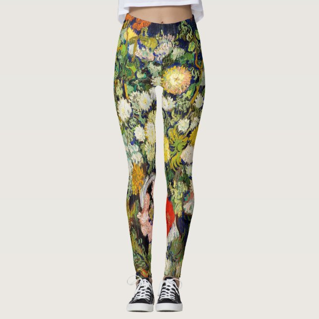 Legging Buquê de Flores em Vaso por Vincent Van Gogh (Frente)