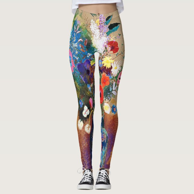 Legging Buquê de flores por Odilon Redon (Frente)