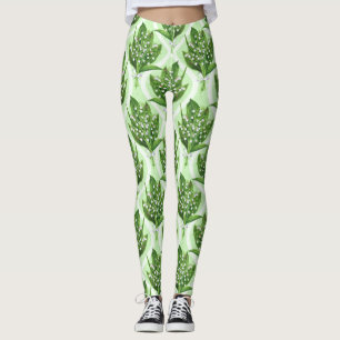 Legging Buquê de lilly das flores do vale em verde