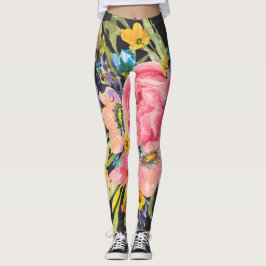 Legging Buquê Floral Rosa