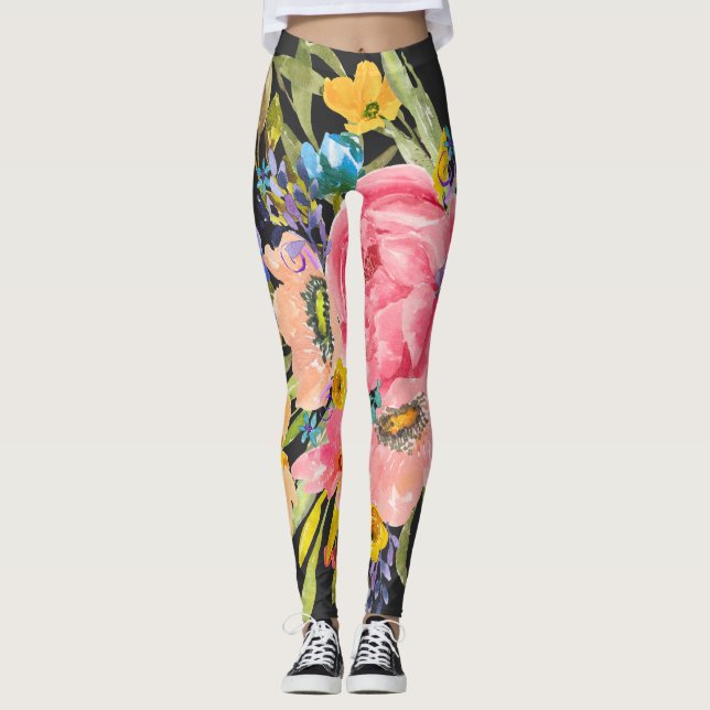 Legging Buquê Floral Rosa (Frente)