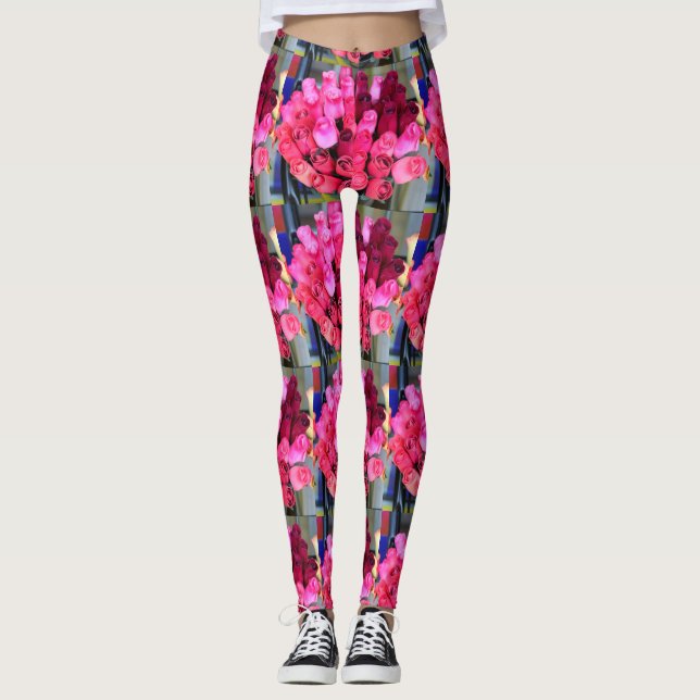 Legging buquês rosas vermelhas (Frente)
