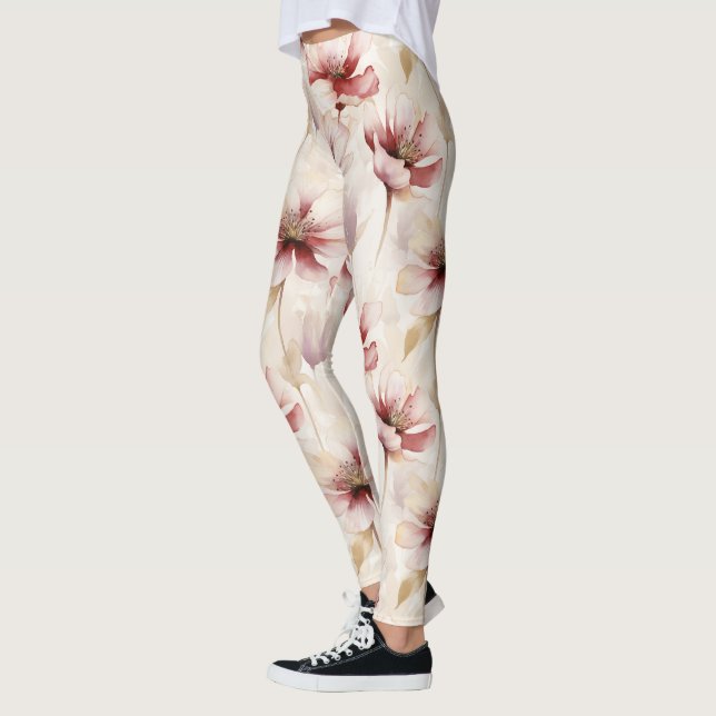Legging Burgundy Cream Floral (Esquerda)