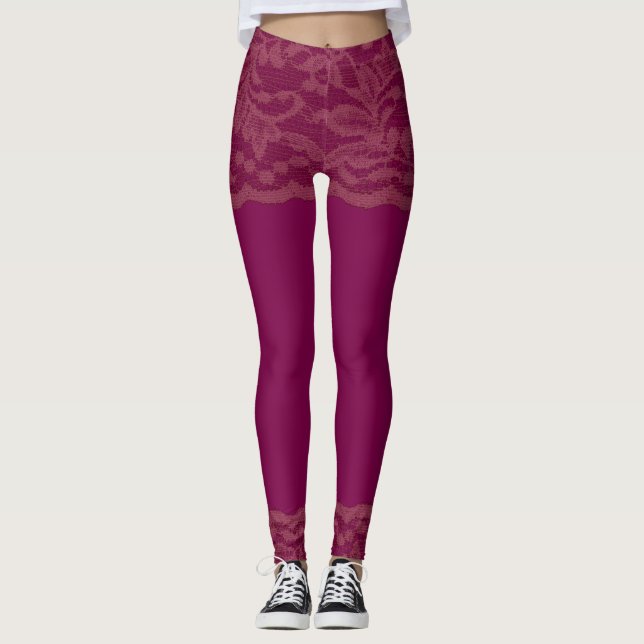 Legging Burgundy Lace   (Frente)