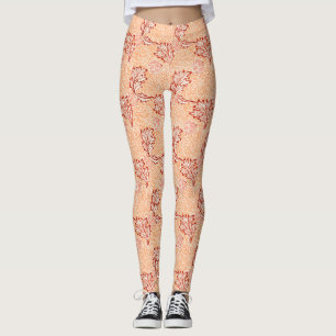 Legging Burgundy Leaf Pattern