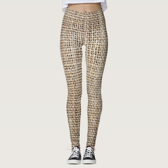 Legging Burlap Hessian Background Texture (Frente)