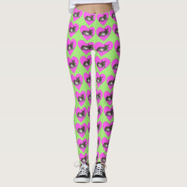 Legging Burro em Coração Rosa