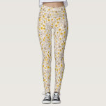 Legging Buttercups, amarelo e marrom<br><div class="desc">Padrão pintado à mão com raposas e ampolas</div>