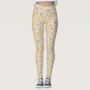 Legging Buttercups, amarelo e marrom
