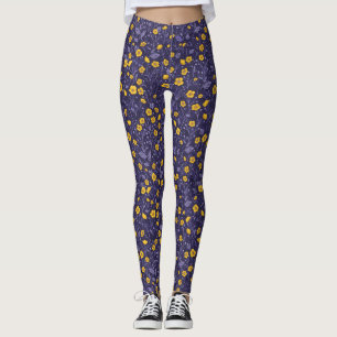 Legging Buttercups, amarelo e violeta