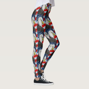 Legging Cabeça de águia careca e bandeira americana