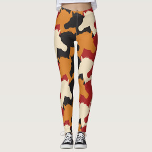 Legging Cabeças de unicórnio de camuflagem, padrão repetit