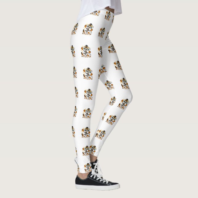 Legging Cabra Esqueleto Assustadoramente Fofa com Cartola  (Direita)