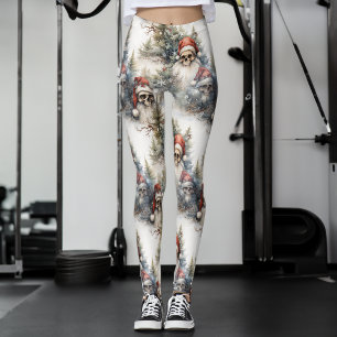 Legging Caçados de Natal Góticos de Aquarela Gothmas