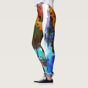 Legging Cachoeira abstrata com nome personalizado