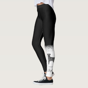 Legging Cachorro Alemão Em Texto Preto E Branco E Personal